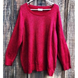 Beautiful over sized new red sweater L